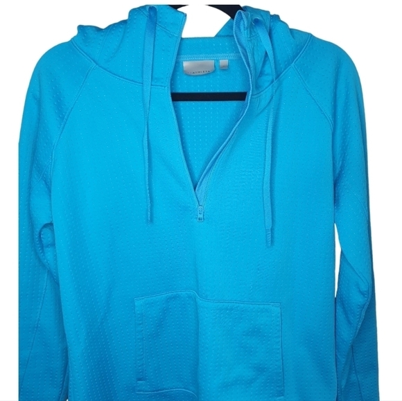 ATHLETA Atmosphere Anorak Jacket Quater Zip Thumb Blue holes‎ Women's Size S - Picture 9 of 15
